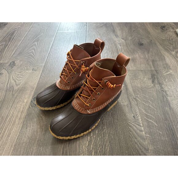 L.L. Bean Duck Boot 6" Ankle Women's 7 Leather Shoe Nearly New Cond. Worn ONCE! - Picture 1 of 9